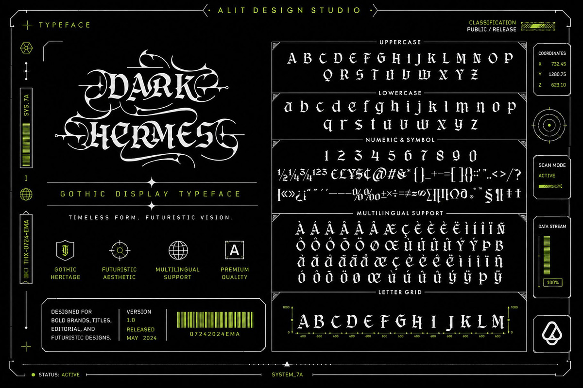 Dark Hermes Typeface, a Blackletter Font by alit design (Photo 8 of 18)