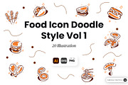 Food Doodle Icon Set Vol 1, a Food Illustration by SLAB! Design (Thumbnail 1 of 3)