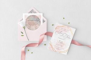 Wedding Invitation Full Set. PSD