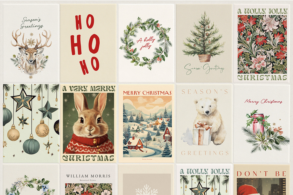 Retro Christmas Prints & Cards, a Background Graphic by Laras Wonderland (Photo 4 of 11)