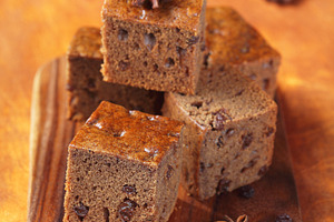 Vegetarian honey coffee cake stock photo containing background and baked