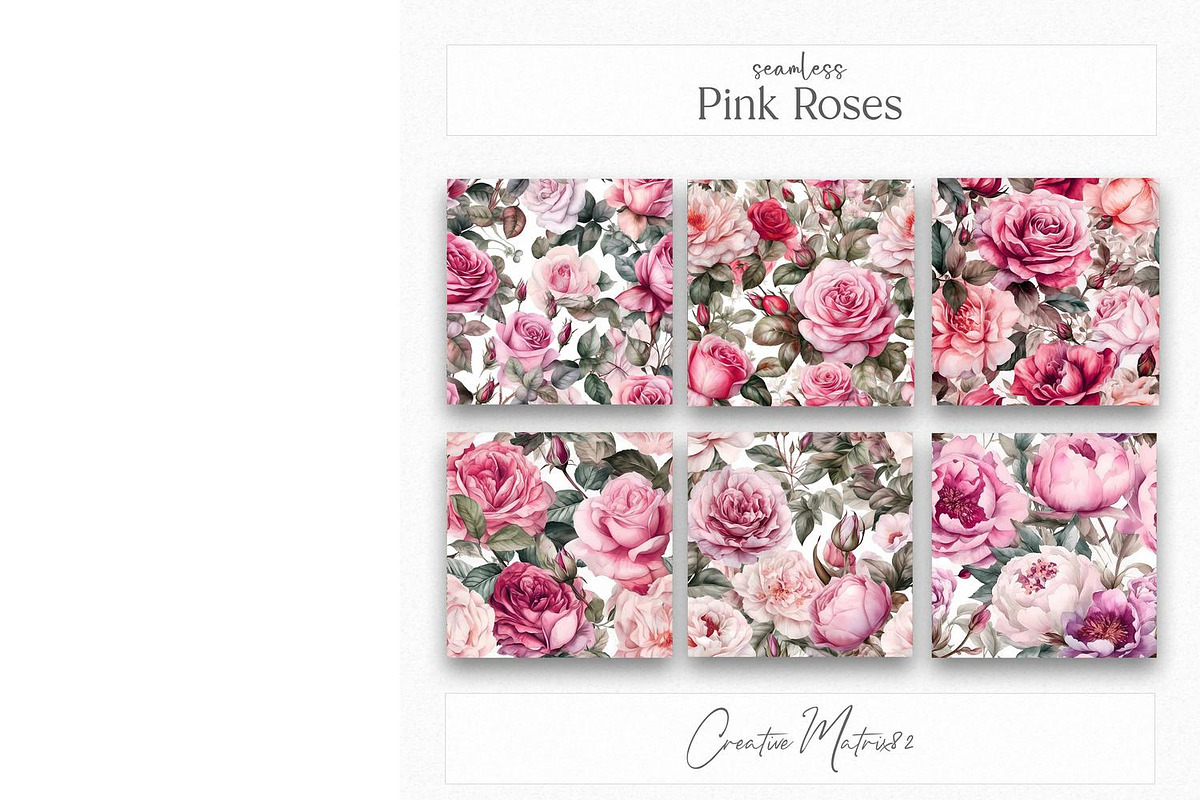 Pink Roses Seamless Digital Paper, a Texture Graphic by Creative Matrix82 (Photo 4 of 5)