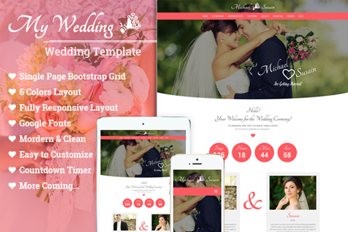 Wedding - One Page Template, a Bootstrap Template by settysantu