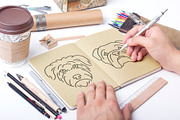 Dog portraits simple line set, an Illustration by pet design shop (Thumbnail 3 of 9)