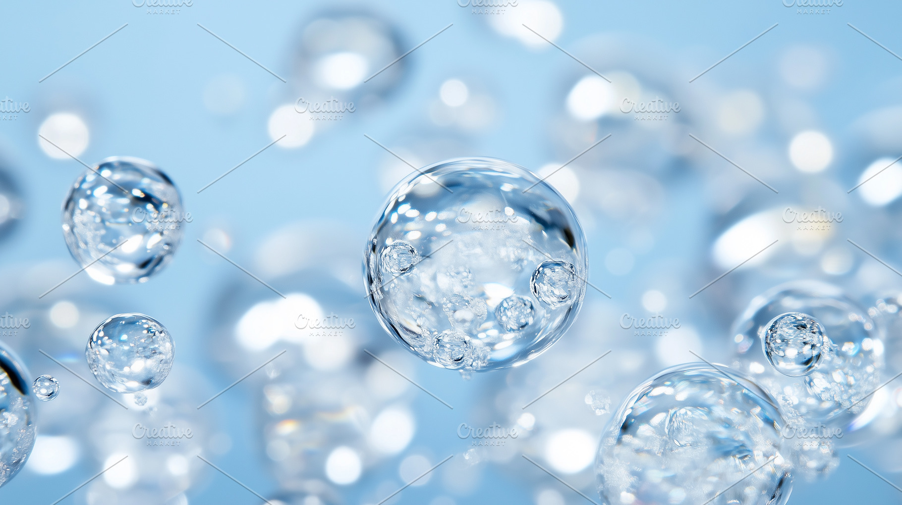 Macro shot of clear water bubbles, a Nature Photo by MistyDay