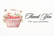 Vintage Basket with Floral Butterfly, a Food Illustration by New-School-Wave (Thumbnail 5 of 5)