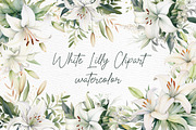 White Lily Flowers Clipart, a Decorative Illustration by LeCoqDesign (Thumbnail 1 of 5)