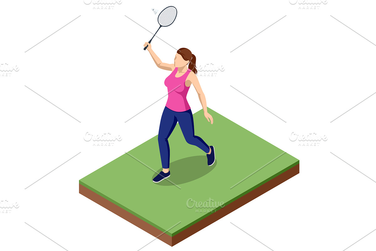 An isometric illustration of a woman, a Sport Illustration by Golden Sikorka