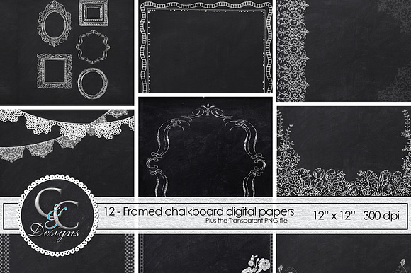Chalkboard Frame Papers 12: Digital preview 6