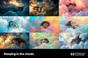 Sleeping in the clouds. 63 images, a Person Illustration by Handmadefont (Thumbnail 4 of 13)