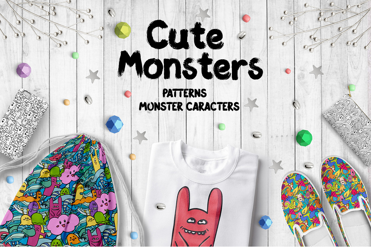 Cute Monsters, a Pattern Graphic by Olesya Agudova (Photo 1 of 9)