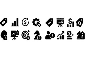 Collection of web icons illustrating, a Finance Illustration by ZinetroN