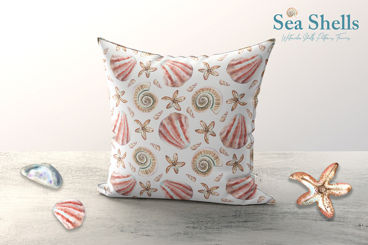 Watercolor Sea Shells Illustrations, a Work Illustration by TanataDesign (Photo 6 of 10)