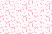 Dreamy Pink Bows & Hearts Pattern, an Illustration by Stellalunarts (Thumbnail 2 of 4)