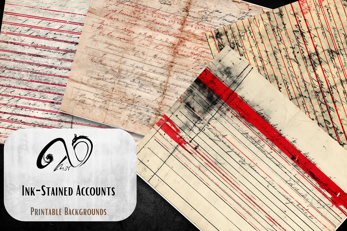 Ink-Stained Accounts: Antique Ledger, a Background Graphic by NiiiNArt (Photo 8 of 8)
