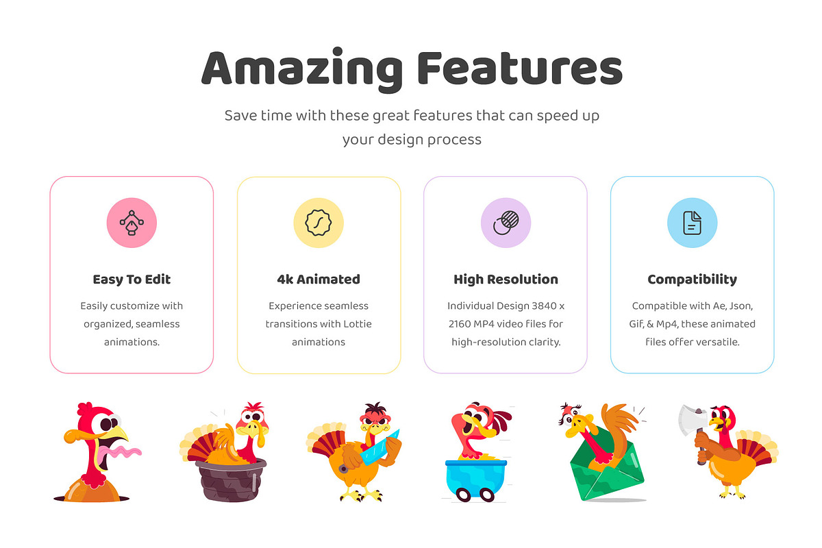 Animated Turkey Cartoon Stickers, a Duotone Icon by Vectors Market (Photo 2 of 3)