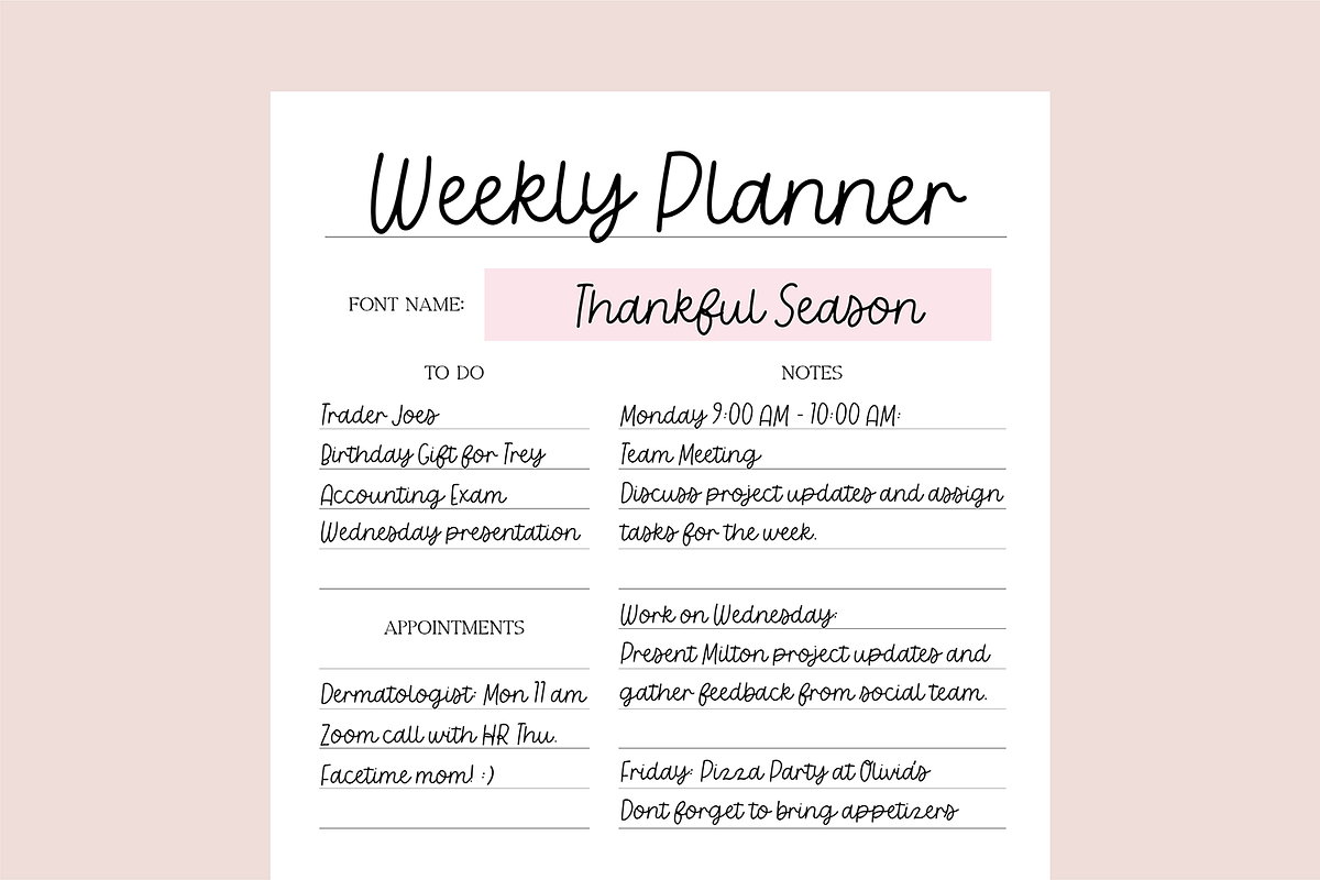 Essential Digital Planner Fonts Bund, a Handwritten Font by Blush Font Co. (Photo 7 of 9)