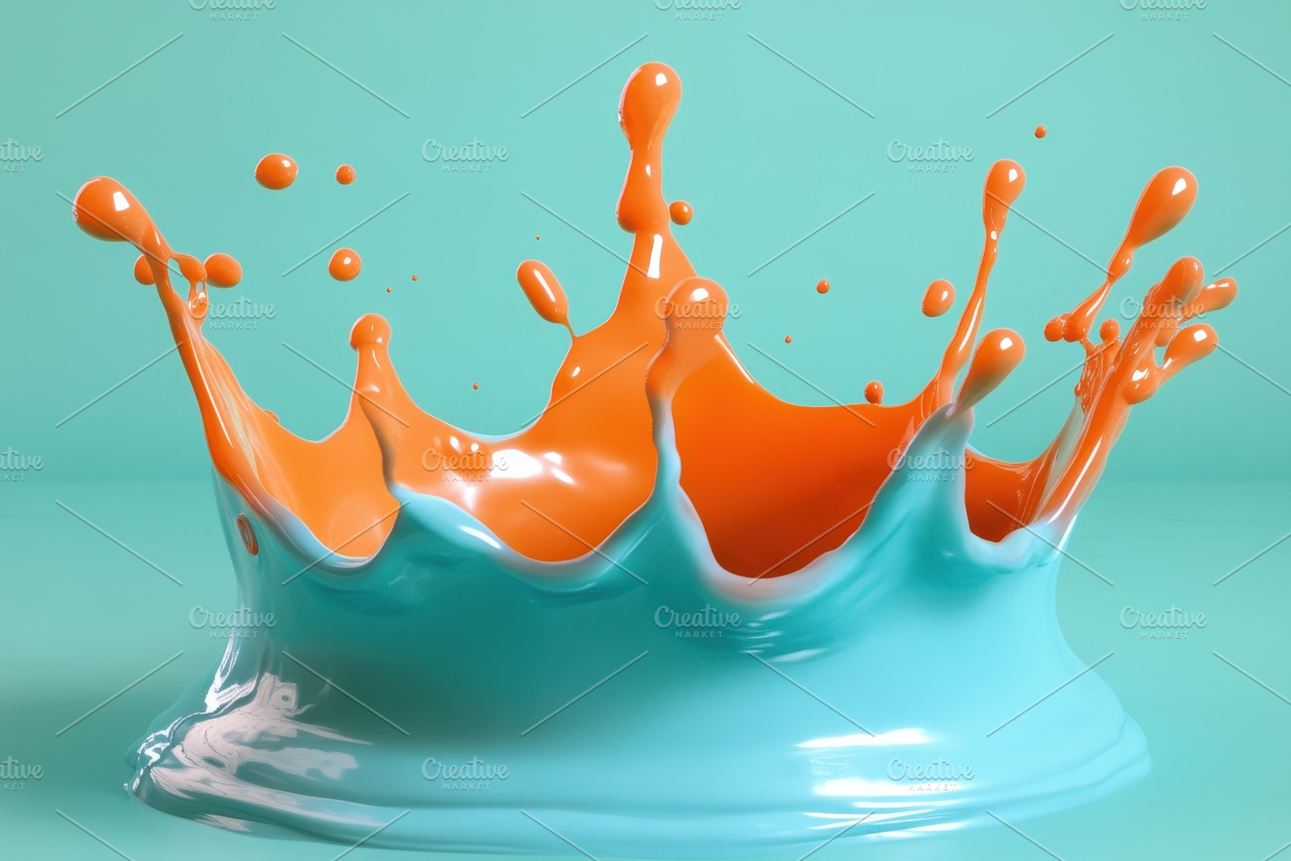 Dynamic collision of turquoise, a Photo by Pavel_design