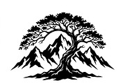 50 Sacred Mountain Tree Silhouette, an Empty State Illustration by Amazin_art (Thumbnail 22 of 37)