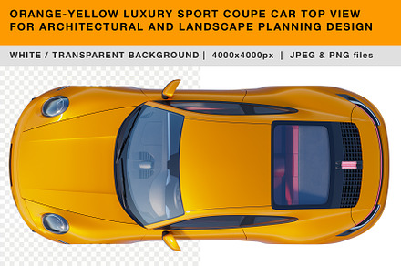 Orange-yellow luxury sport coupe car, a Transportation Photo by Nurlan's shop