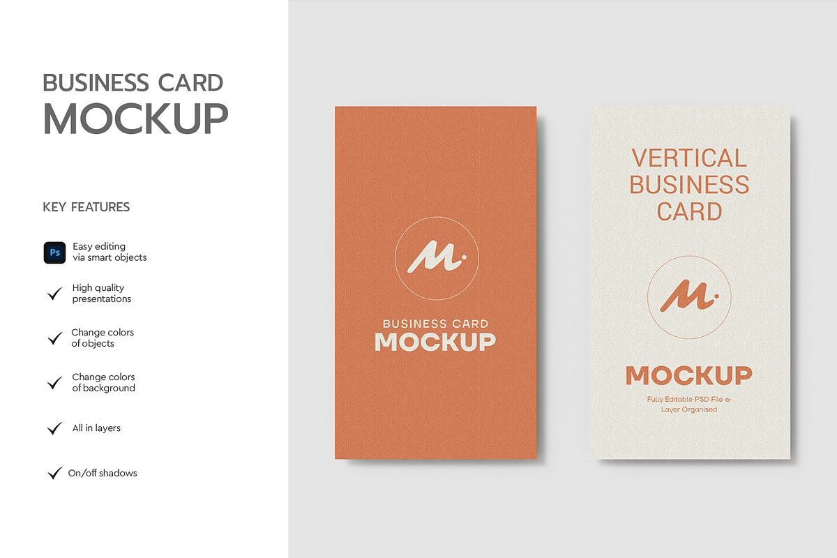 Vertical Business Card Mockup, a Product Mockup by graphypix (Photo 2 of 4)