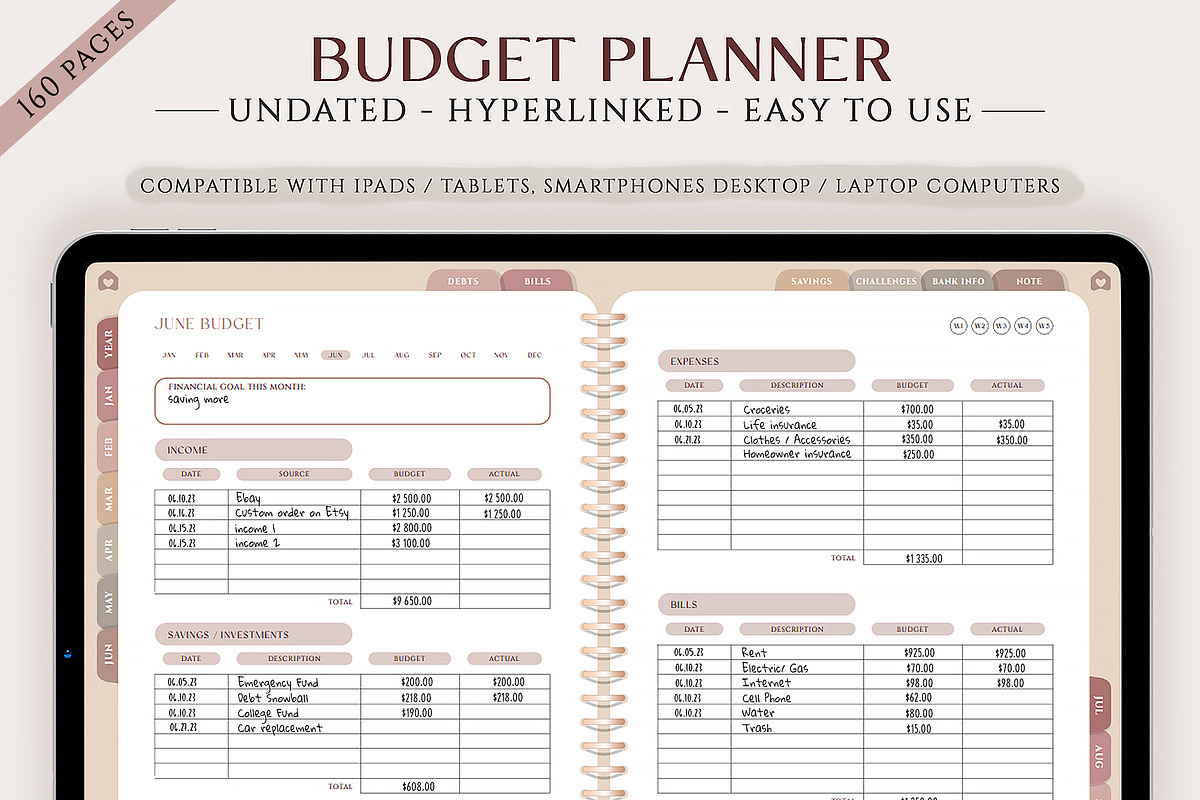 Digital Budget Planner, a Presentation Template by SofiaDesign16 (Photo 1 of 9)