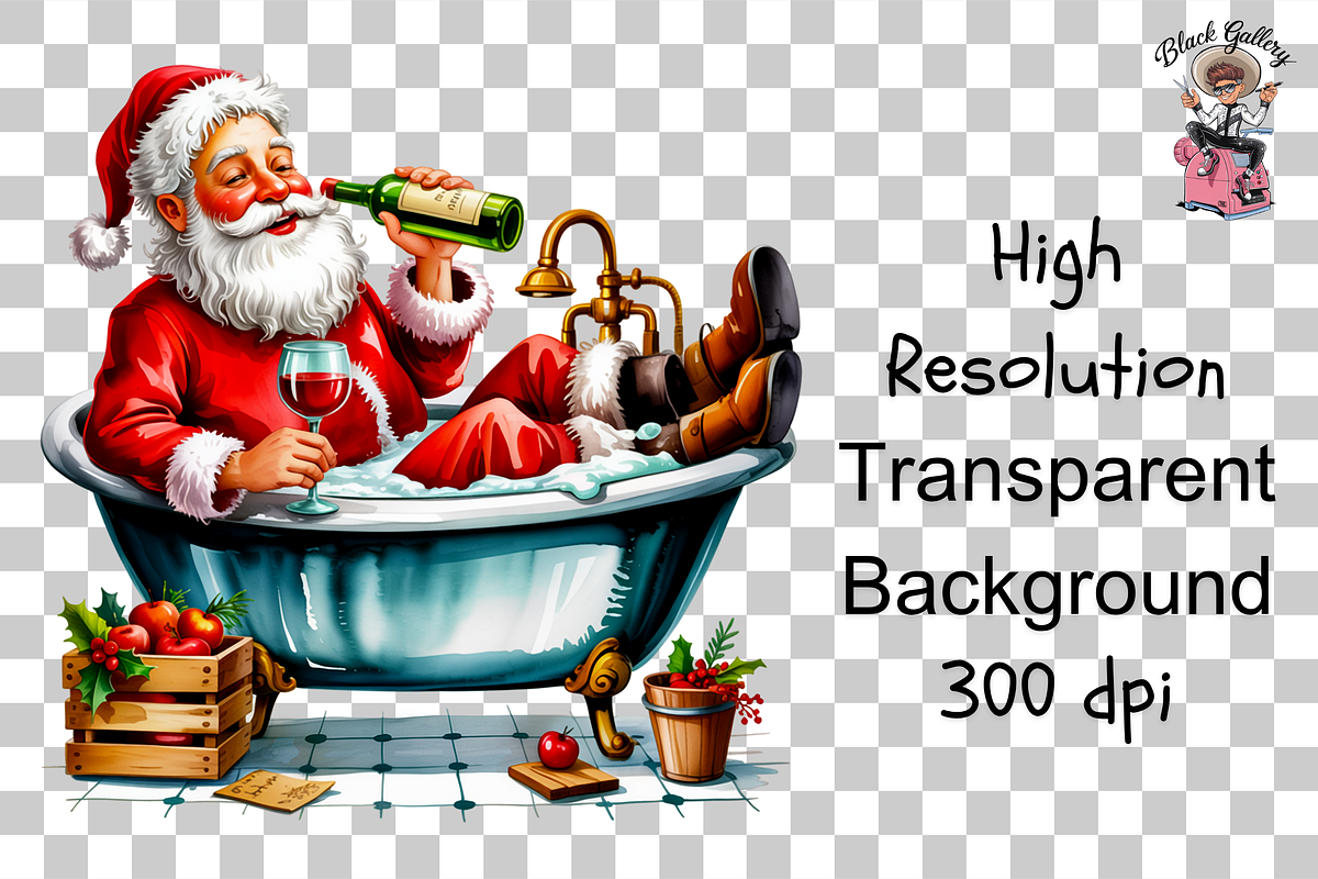 10 PNGs Funny Santa Clipart Bundle, a Graphic by Clipart Bloom (Photo 11 of 17)
