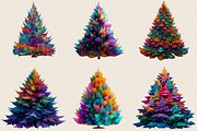Colorful Christmas Tree Clipart  Bun, an Illustration by SVGArt (Thumbnail 2 of 8)