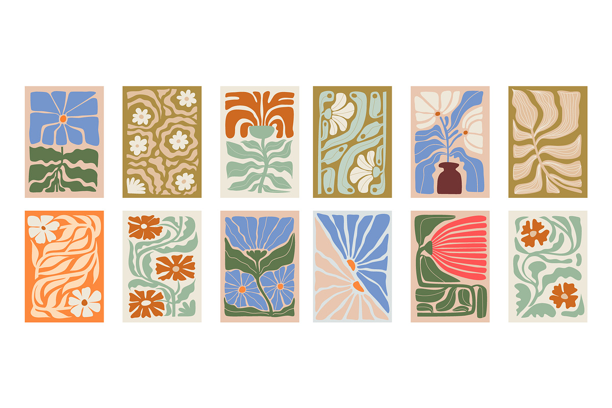Vintage Flower Blocks Art Print, a Decorative Illustration by Vesvocrea (Photo 2 of 5)