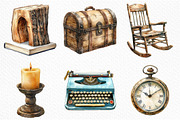 Watercolor Rustic Library Clipart, an Illustration by Craft Nest (Thumbnail 3 of 5)