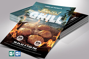 Tropical Grill Flyer Word Publisher