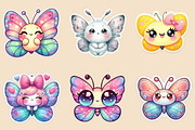 Kawaii Butterfly Stickers Bundle, an Illustration by Creative Art (Thumbnail 2 of 7)