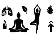 Yoga Meditation Silhouette Vector Bu, an Illustration by Artivon (Thumbnail 2 of 40)
