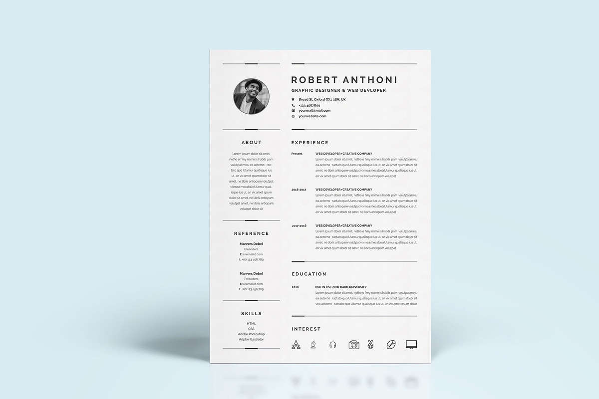 Clean Resume CV, a Resume Template by Blackcloud_Creations (Photo 5 of 7)