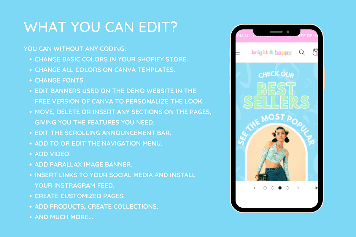 Bright & Happy Shopify Theme, a Shopify Template by SunshineStudioBoutique (Photo 3 of 10)