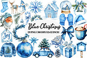 Blue Christmas Clipart, an Illustration by Daily.Designs (Thumbnail 1 of 5)