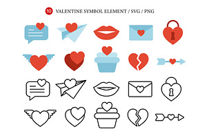 Set of Valentine Icons.