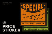 Crumpled Discount Price Sticker, a Pens & Pencil Mockup by Design Squad (Thumbnail 1 of 2)