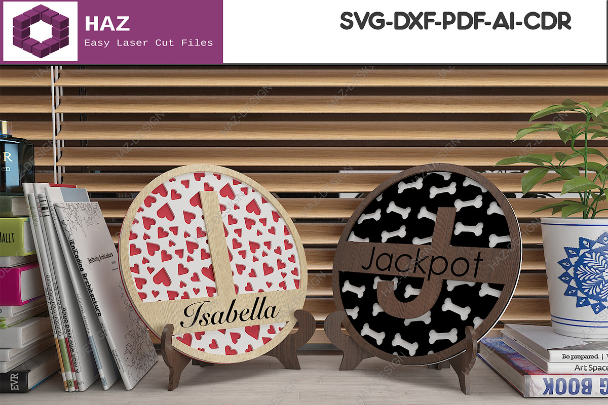 Monogram Sign - Laser Cut custom 287, a Graphic by AtacanDigital (Photo 10 of 10)