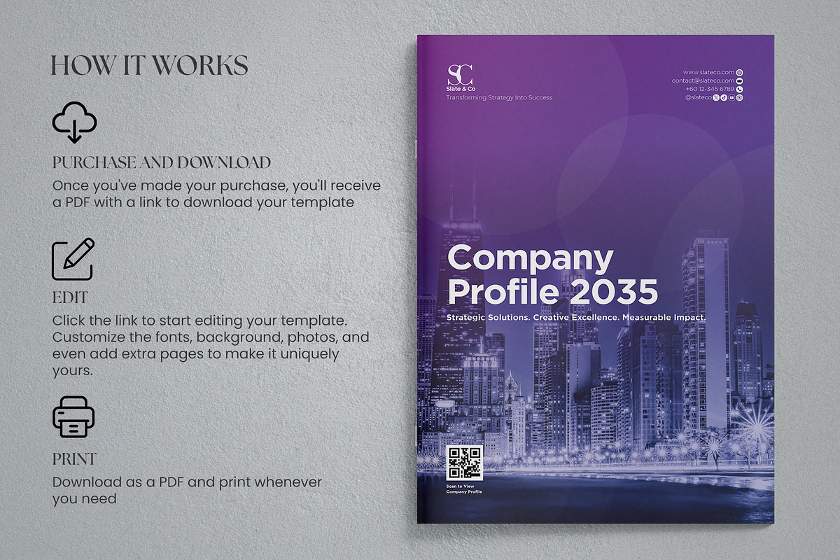 Minimalist Corporate Company Profile, a Brochure Template by Oshin Design (Photo 6 of 6)