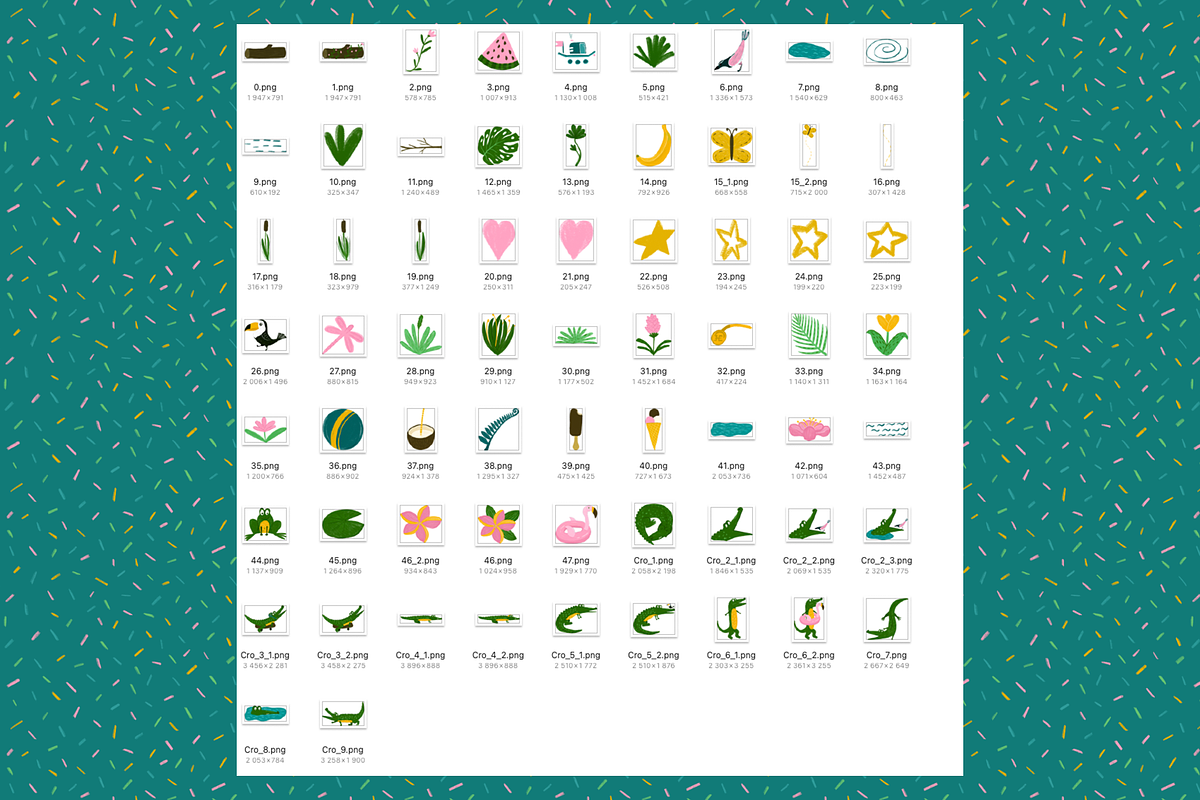 Summer Crocodile Patterns & ClipArt, an Animal Illustration by PenguinArtStudio (Photo 12 of 12)