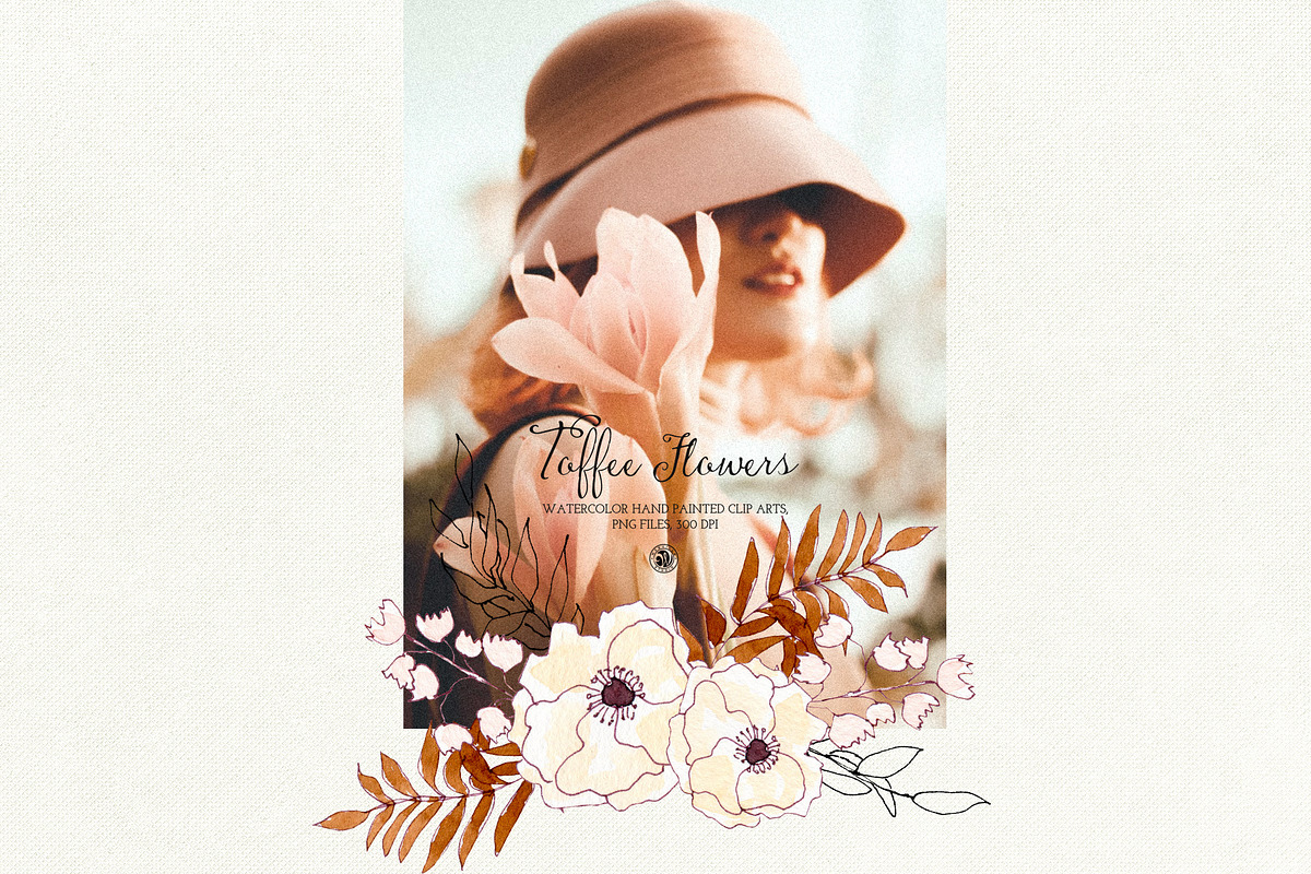 Watercolor Toffee Flowers, a Decorative Illustration by Webvilla Studio (Photo 5 of 6)