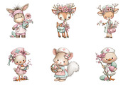 Whimsical Easter Nurse Animals Clipa, an Illustration by CreationArt (Thumbnail 3 of 7)