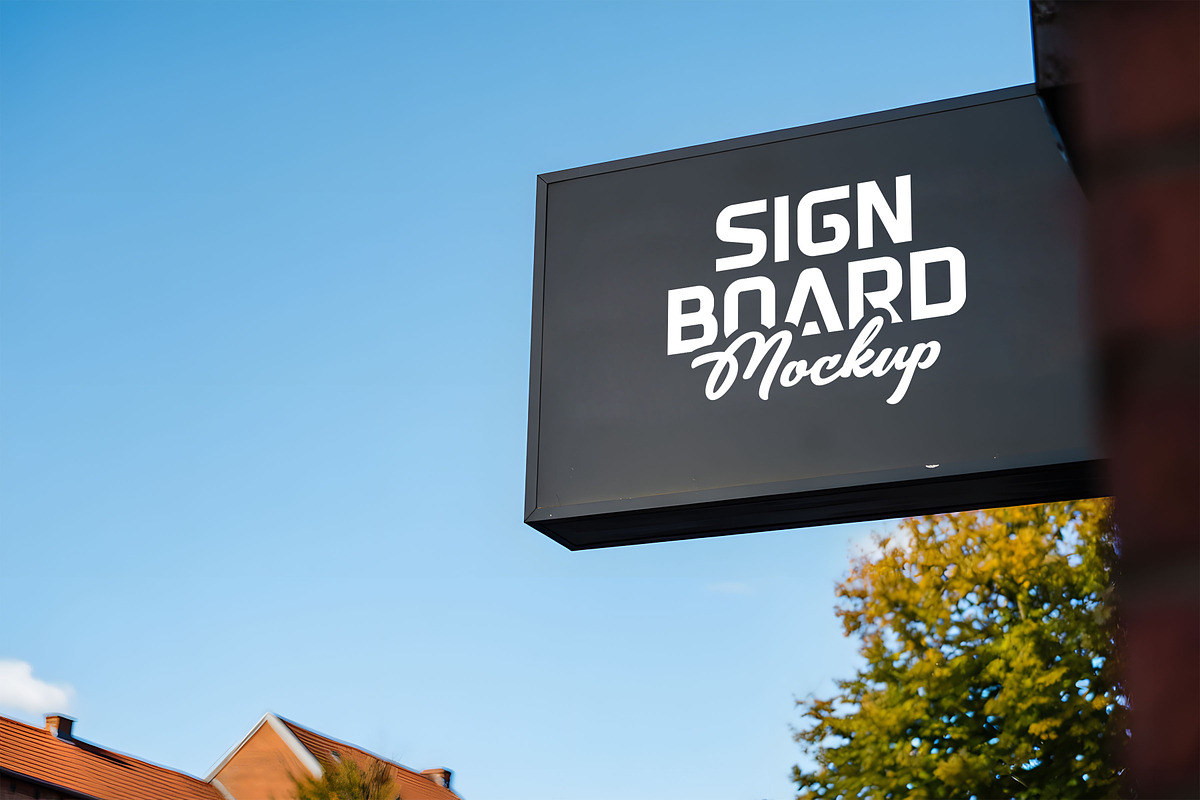 Logo Mockup black Hanging Sign, a Mockup by GenesisCreativeCo (Photo 1 of 3)