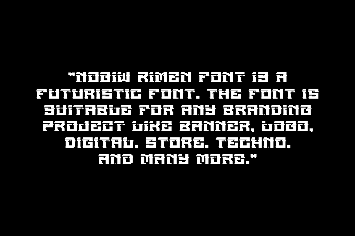 Nogiw Rimen - Futuristic Font, a Sans Serif Font by Iqsiart Studio (Photo 3 of 8)