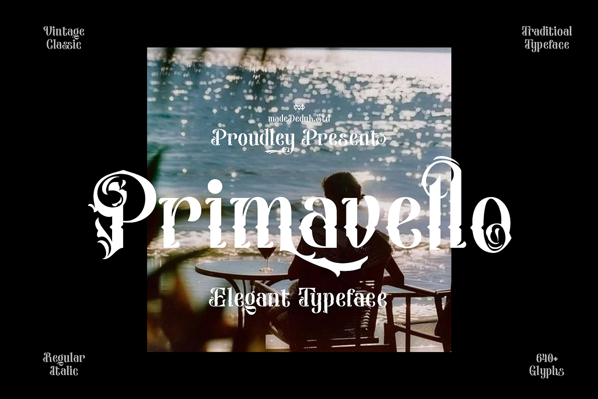 Primavello Font, a Blackletter Font by madeDeduk (Photo 1 of 10)