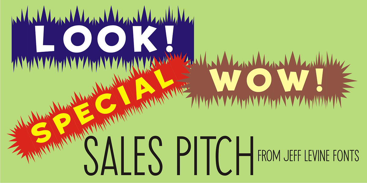 Sales Pitch JNL, a Font by Jeff Levine Fonts