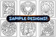Easy Stained Glass Patterns Coloring, an Education Illustration by Craftsbeefy (Thumbnail 3 of 4)