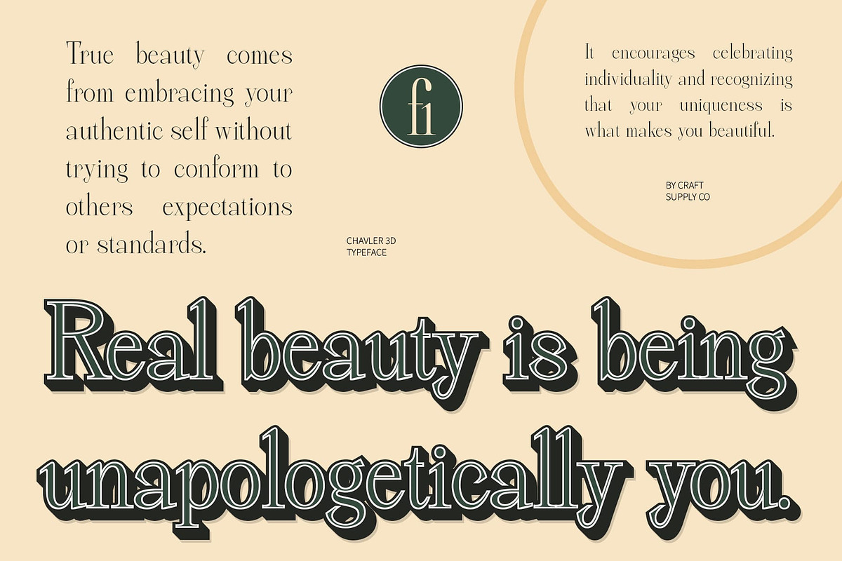 Chavler 3D, a Serif Font by Craft Supply Co. (Photo 2 of 8)
