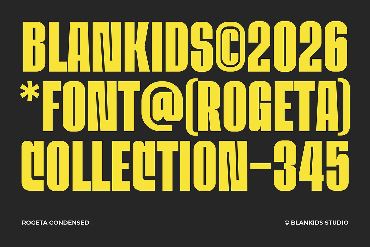 Rogeta a Bold Condensed Display Font, a Sans Serif Font by Blankids Studio (Photo 2 of 12)